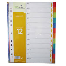 Office Point File Divider  Pvc 12Set Fild W-O No